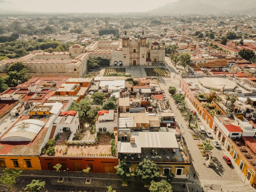 Colonial architecture in Oaxaca, Mexico, showcasing historic buildings and scenic views, an affordable travel destination