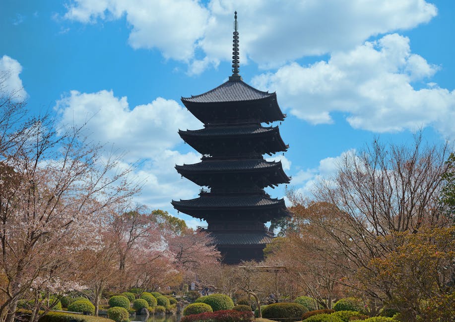 Serene Kyoto temples framed by blooming cherry blossoms, showcasing one of the best travel destinations for 2026